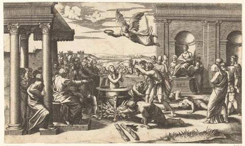 Martyrdom of Saint Felicitas, Marcantonio Raimondi, 1520 - 1575 Canvas Print