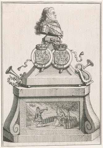 Monument with bust of William IV, 1747, anonymous, 1747 Canvas Print