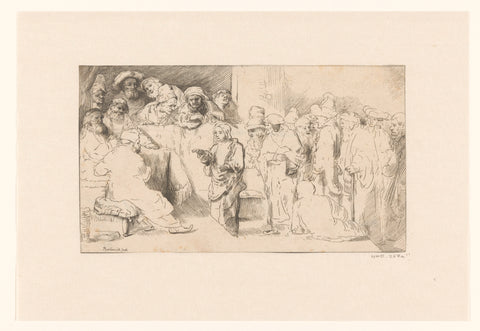 Christ disputing with the doctors: a sketch, anonymous, Johann Georg Hertel (II), 1711 - 1800 Canvas Print