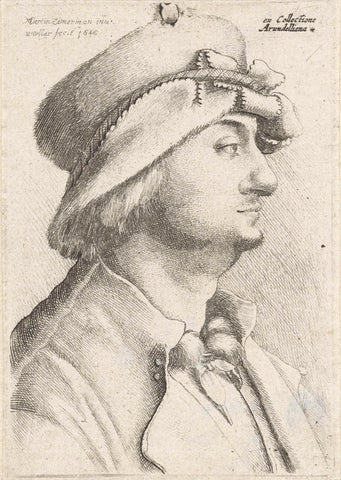 Portrait of a man full with a felt hat, Wenceslaus Hollar, 1646 Canvas Print