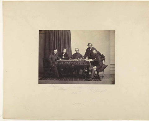 The board of Arti et Amicitiae in 1865: from left to right L. Lingeman, S. Altman, Charles Rochussen, P.F. Greive and Cornelis Springer, Te Gempt & Van Moorsel, 1865 Canvas Print