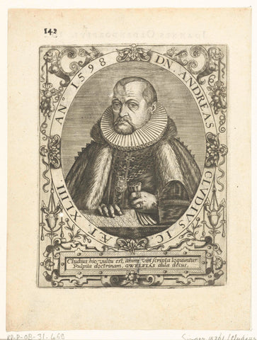 Portrait of Andreas Cludius, Johann Theodor de Bry, c. 1598 - c. 1599 Canvas Print