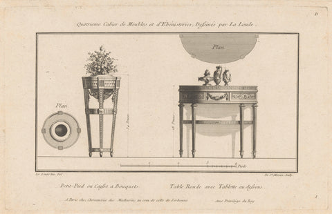 Table with vase and round table, de Saint-Morien, 1784 - 1785 Canvas Print