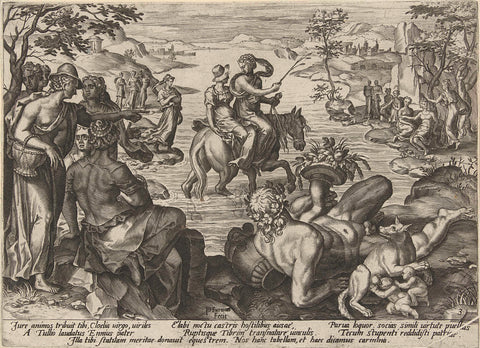 Cloelia crosses the Tiber on horseback, Pieter Jalhea Furnius, 1573 Canvas Print