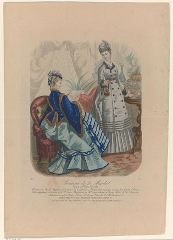 Courrier de la Mode, 1857, No. 989, No. 1 : Costumes des Grands Magasins de la Paix, anonymous, 1857 Canvas Print