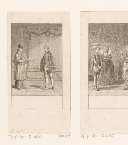 Henry I of Guise in conversation with Charles of Lorraine, Daniel Nikolaus Chodowiecki, 1790 Canvas Print