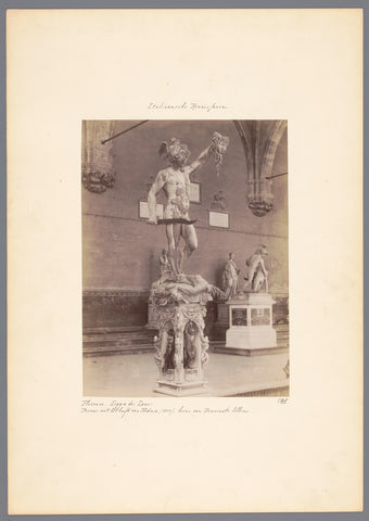 Sculpture of Perseus with the head of Medusa in the Loggia dei Lanzi in Florence, anonymous, c. 1875 - c. 1900 Canvas Print