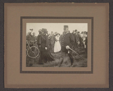 Queen Wilhelmina walks through a field under the guidance of the constable., Coenradus Hendrikus Johannes Reijers, 1912 Canvas Print