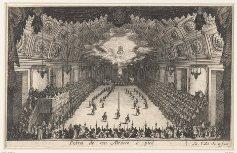 Entrance of Charles IV of Lorraine into the banquet hall, Jacques Callot, 1627 Canvas Print