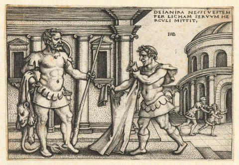 Lichas brings Hercules the robe of Nessus, Hans Sebald Beham, 1542 - 1548 Canvas Print