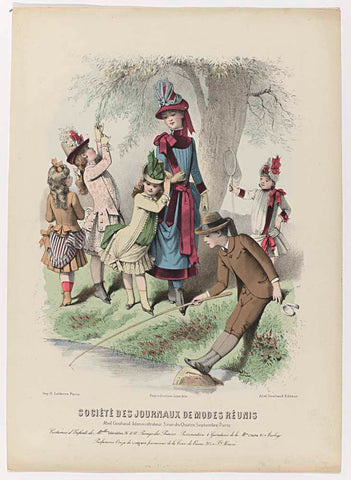 Société des journals de modes Réunis 1886 : Costumes d'Enfants (...), anonymous, c. 1886 Canvas Print