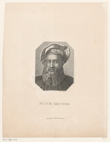 Portret van Pietro Aretino, Johann Gottlob Henschke, 1818 - 1832 Canvas Print