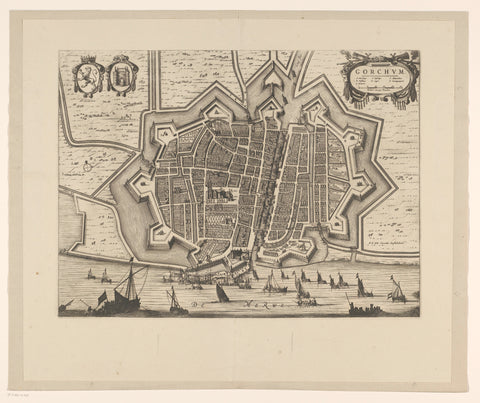 Map of Gorinchem, anonymous, c. 1700 - 1728 Canvas Print