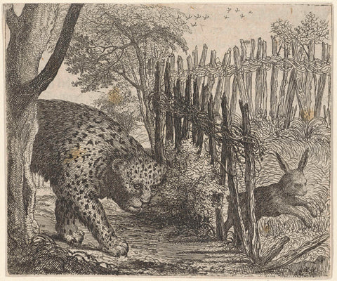 Fable of the Leopard and the Hare, Aegidius Sadeler, 1608 Canvas Print