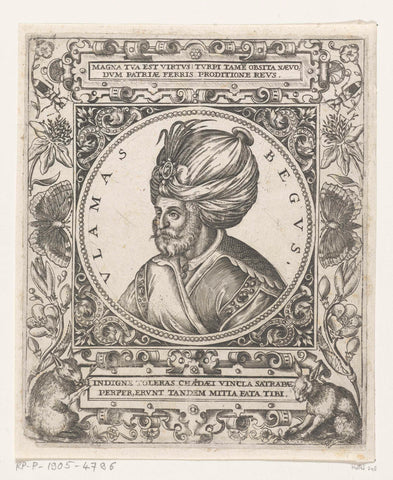 Portret van de sultan Ulamas Begus, Theodor de Bry, 1596 Canvas Print