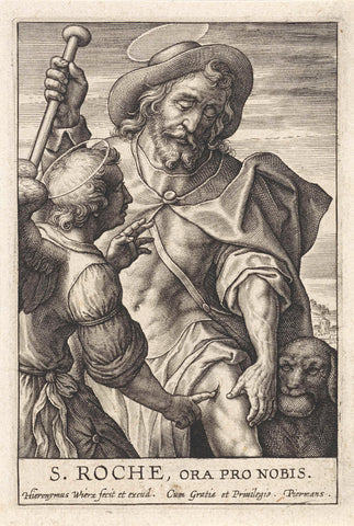 H. Rochus, Hieronymus Wierix, 1563 - before 1619 Canvas Print