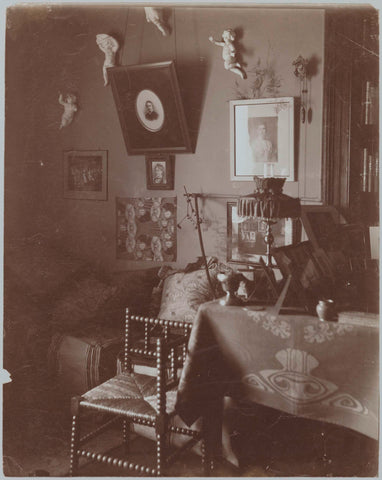 Boudoir of Mrs. van Riemsdijk in the directeur house around 1919, 1918 - 1920 Canvas Print