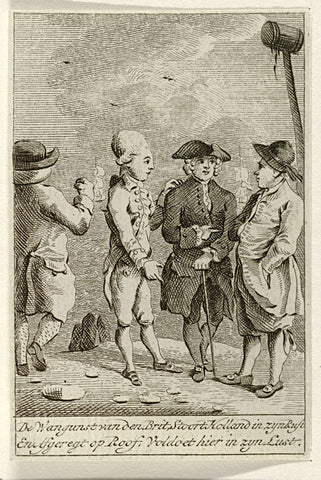 The envious Briton disturbs the quiet Dutchman, ca. 1780-1783, anonymous, 1780 - 1783 Canvas Print