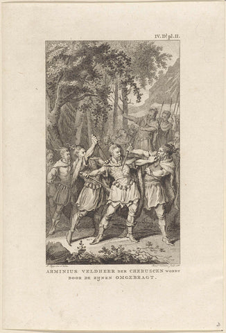 Murder of the Germanic general Arminius, 19, Reinier Vinkeles (I), 1786 Canvas Print