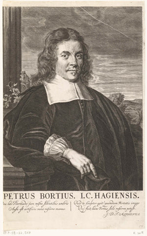 Portret van Petrus Bortius, Hendrik Bary, 1657 - 1707 Canvas Print