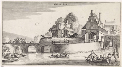 City gate with bridge over the water, Jan van de Velde (II), 1639 - 1641 Canvas Print