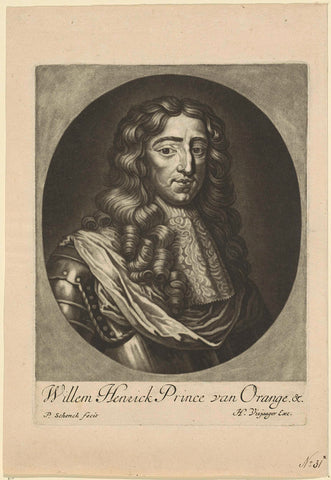 Portrait of William III, Prince of Orange, Pieter Schenk (I), c. 1683 - c. 1684 Canvas Print