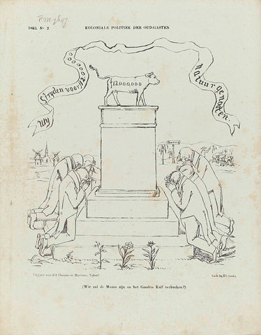 Cartoon on the contributions of the Indies to the treasury, 1863, Johan Michaël Schmidt Crans, 1863 Canvas Print