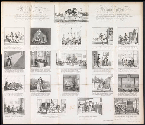 Picture from one Utrecht student almanac, 1835, Louis Charles Hora Siccama, 1835 Canvas Print