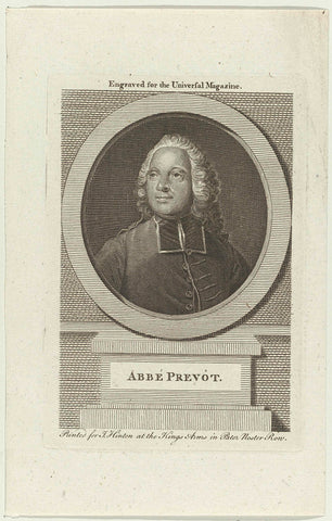 Portrait Antoine Francois Prévost, Georg Friedrich Schmidt, c. 1745 Canvas Print