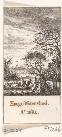 Flood in 1682, Simon Fokke, 1779 - 1781 Canvas Print
