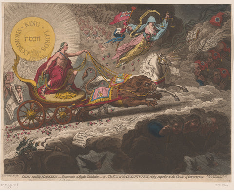 William Pitt Expels the Dark Forces, 1795, James Gillray, 1795 Canvas Print