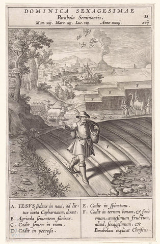 Parable of the sower, Antonie Wierix (II), 1593 Canvas Print