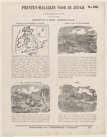 Great Britain and Ireland. 28,000,000 residents, Jan Schuitemaker, 1850 Canvas Print