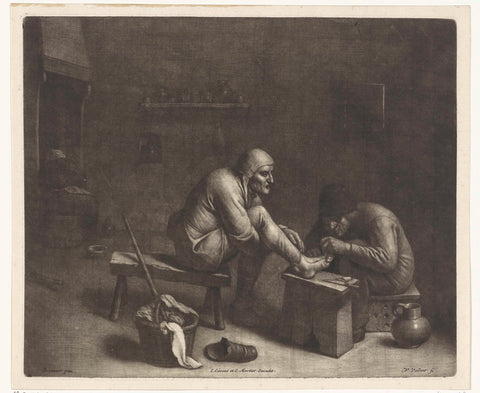 Man with a doctor, Wallerant Vaillant, 1720 - 1772 Canvas Print