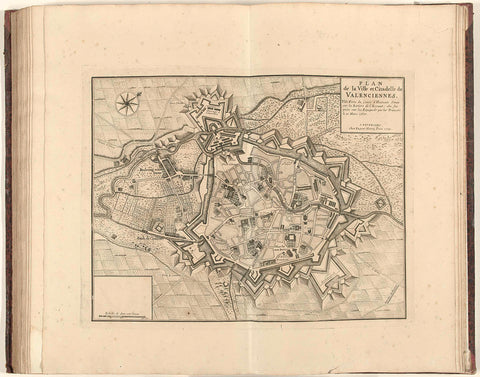 Map of Valenciennes, 1709, Jacobus Harrewijn (attributed to), 1709 Canvas Print