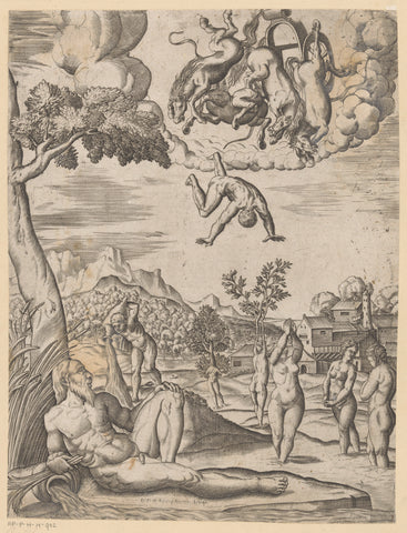 Fall of Phaethon, anonymous, 1500 - 1599 Canvas Print