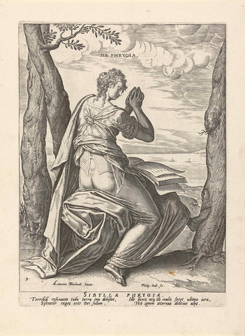 Phrygian Sibyl, Philips Galle, 1575 Canvas Print