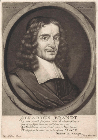 Portrait of Geeraert Brandt, Pieter Schenk (I), 1683- 1713 Canvas Print