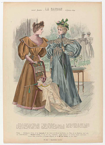 La Saison, 16 Avril 1894, Pl. 1051, 23rd year: Toilette de promenad (...), Monogrammist MVJO, 1894 Canvas Print