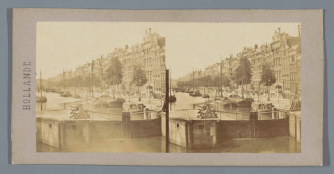 Sluis aan de Singel in Amsterdam, possibly the Haarlemmersluis, Charles-Henri Plaut (attributed to), 1858 Canvas Print