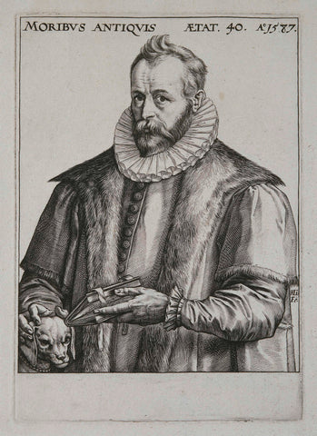 Portrait of Justus Lipsius, Hendrick Goltzius, 1587 Canvas Print