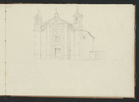 Façade van een kerk te Sutri, Abraham Teerlink, c. 1808 - c. 1857 Canvas Print