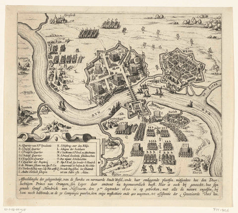 The State Army under Maurits stationed at Wesel, 1620, Claes Jansz. Visscher (II) (workshop or), 1620 Canvas Print