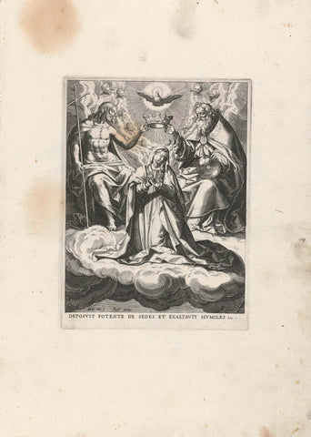 Coronation of Maria, Johann Sadeler (I), 1587 - 1589 Canvas Print