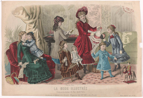 La Mode Illustrée, 1879, No. 48 : Costumes d'Enfants (...), Isabelle Toudouze-Desgrange, 1879 Canvas Print