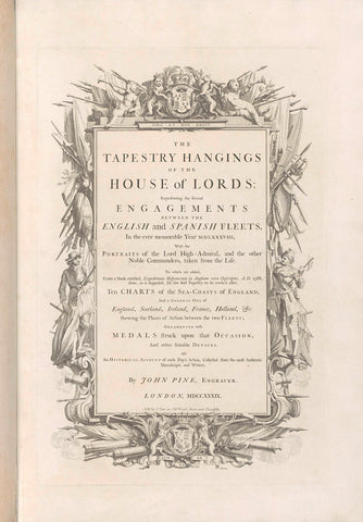 Titelpagina voor: The Tapestry Hangings of the House of Lords, 1739, John Pine, 1739 Canvas Print