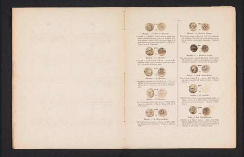 Ten Roman Coins, Seen from Front and Back, Léopold Verguet, c. 1854 - in or before 1864 Canvas Print