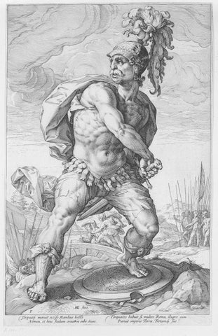 Titus Manlius Torquatus, Hendrick Goltzius, 1586 Canvas Print