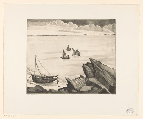 Ships at Quiberon, Lodewijk Schelfhout, 1927 Canvas Print