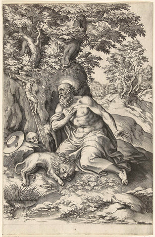 The Penitent Hieronymus, Cornelis Cort, after c. 1568 - before 1578 Canvas Print